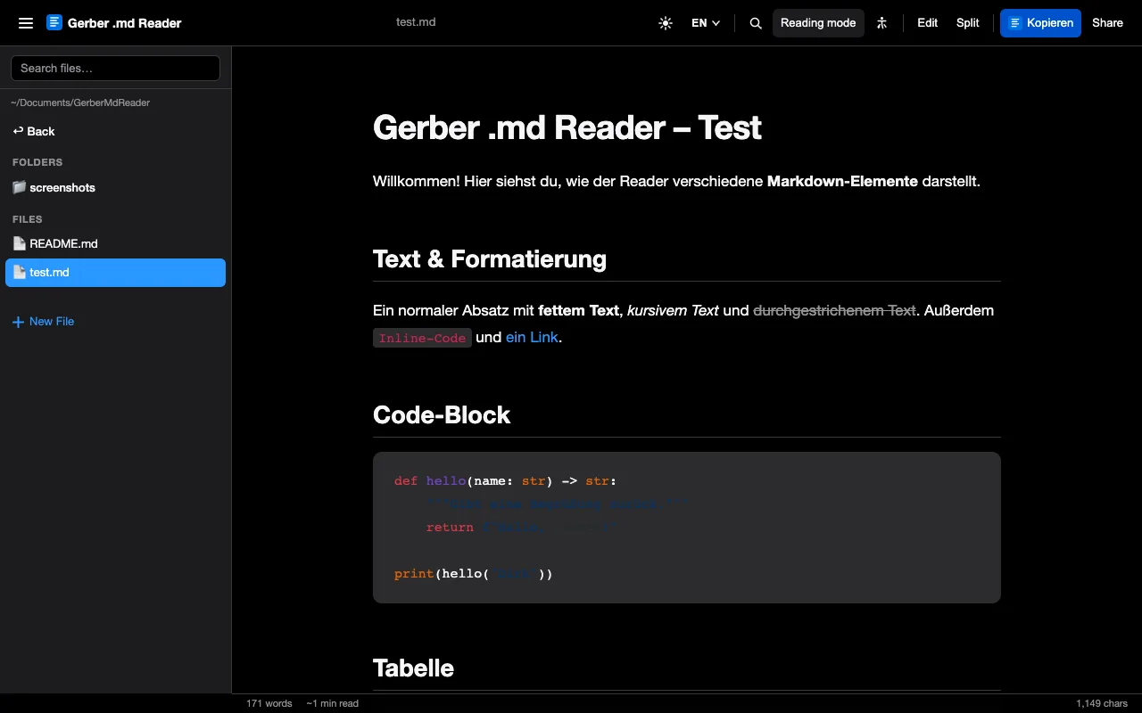 The same document in dark mode.